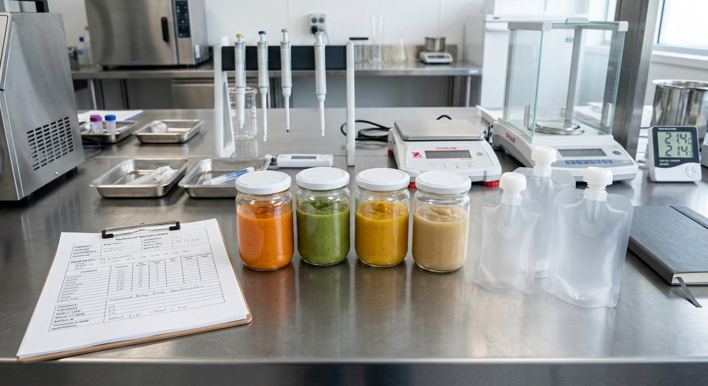 Product brief development for baby food puree pouch packaging