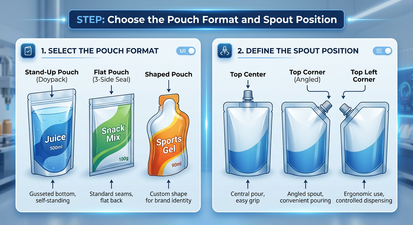 Choose the Pouch Format and Spout Position