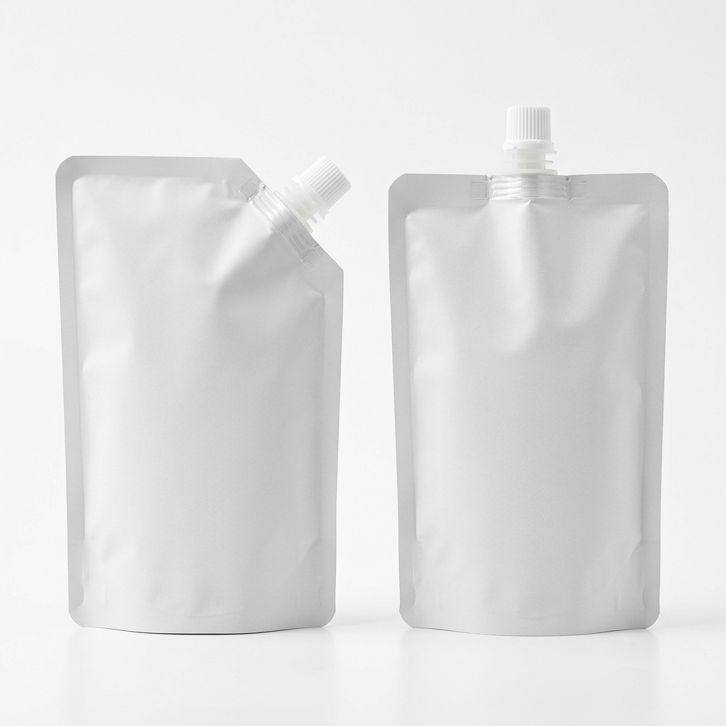Comparison of corner spout and top spout pouch positions