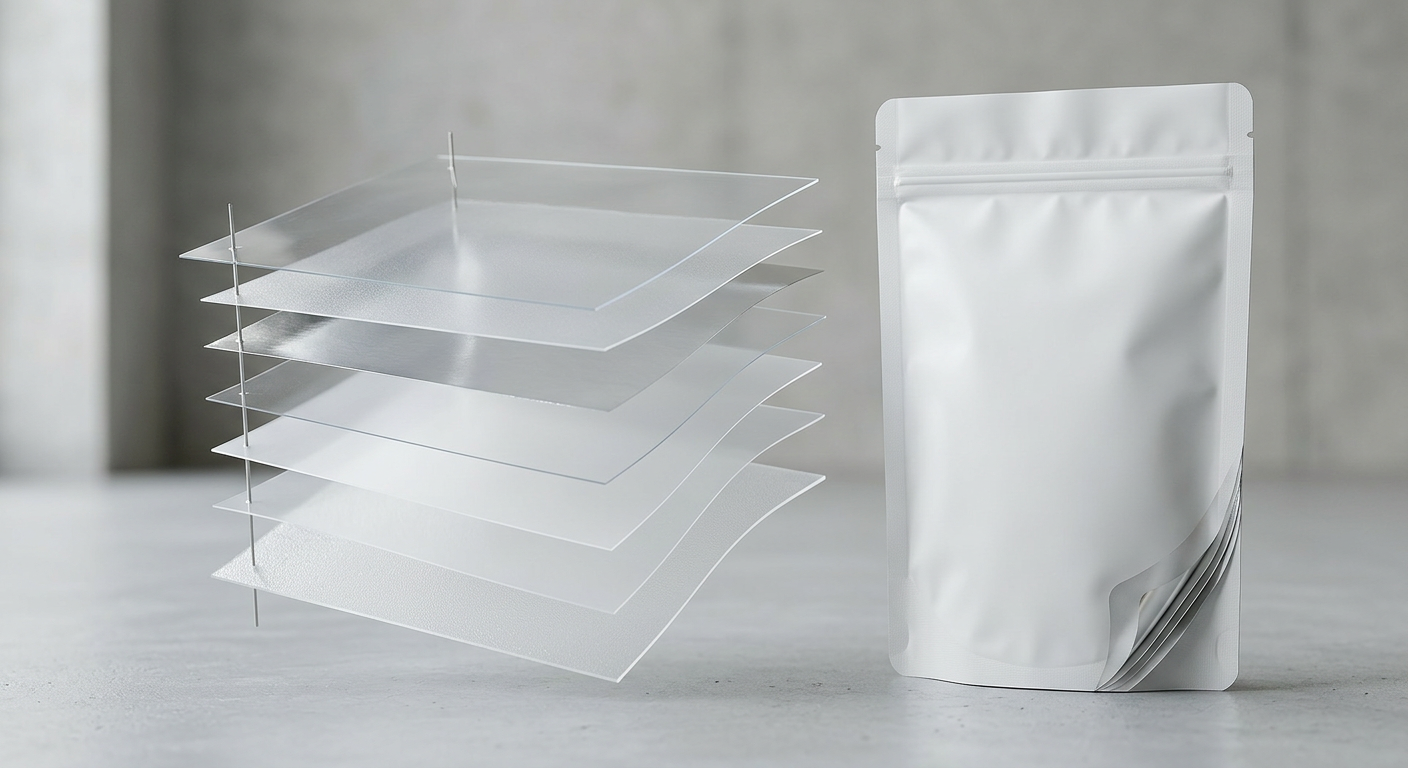 Flexible laminate layers used in a hot fill pouch structure