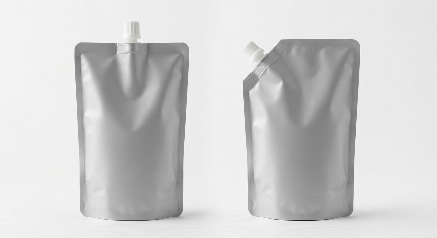 Top-spout and corner-spout pouch formats