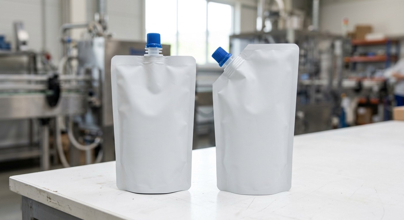 Top-spout and corner-spout pouch formats