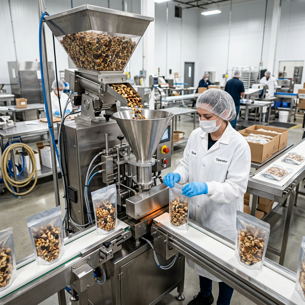 Zipper pouches moving through filling and heat-sealing equipment