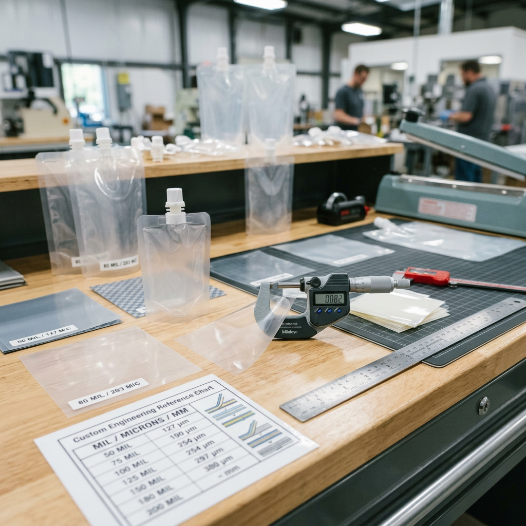Packaging tools for measuring film thickness in mil and micron