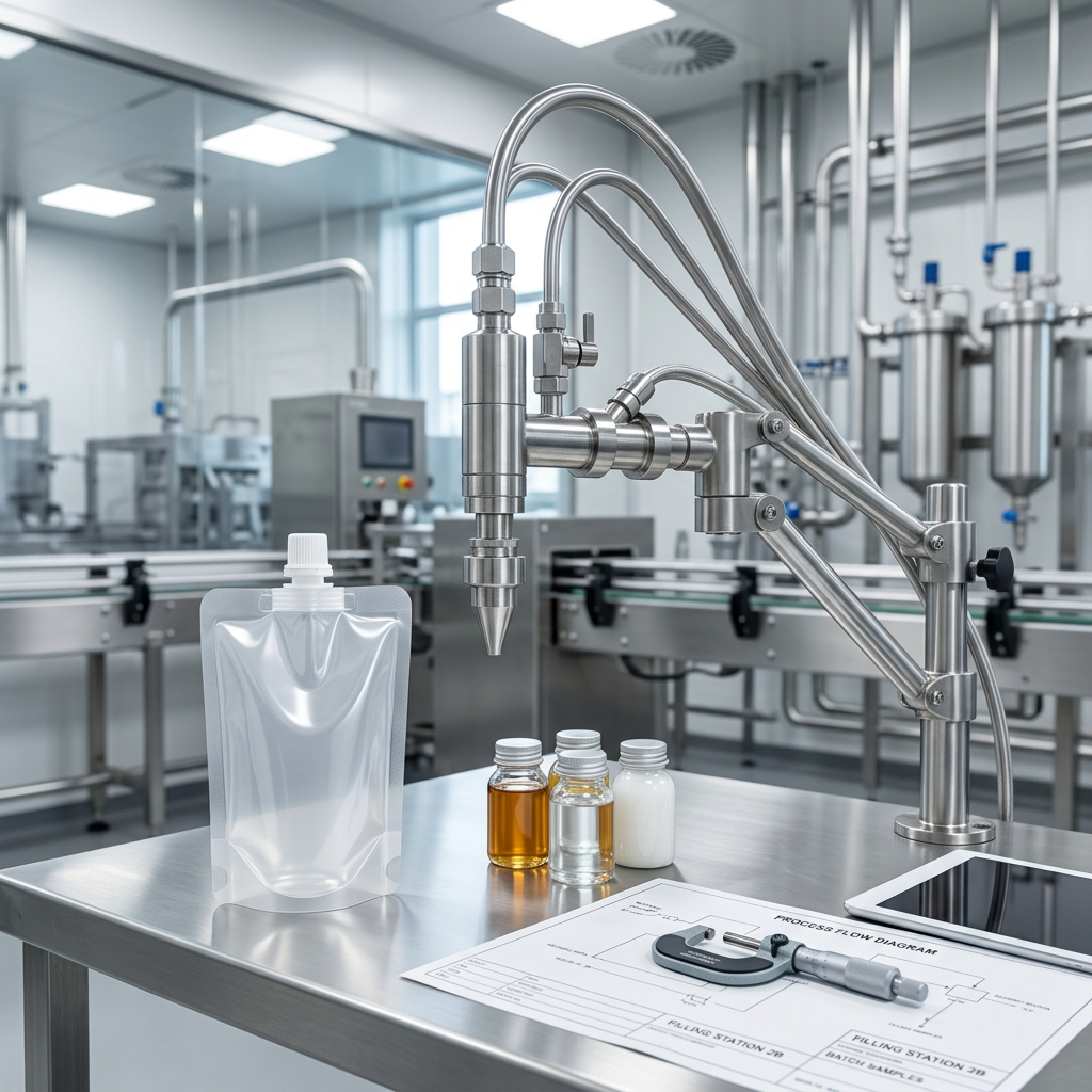 Spout pouch filling process inputs for a packaging RFQ