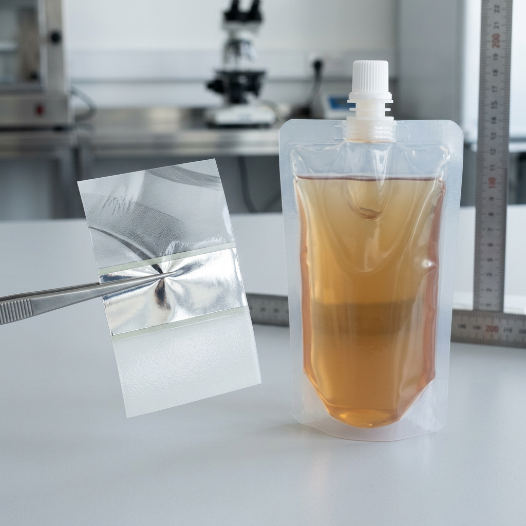 Flexible laminate layers used in a spout pouch structure