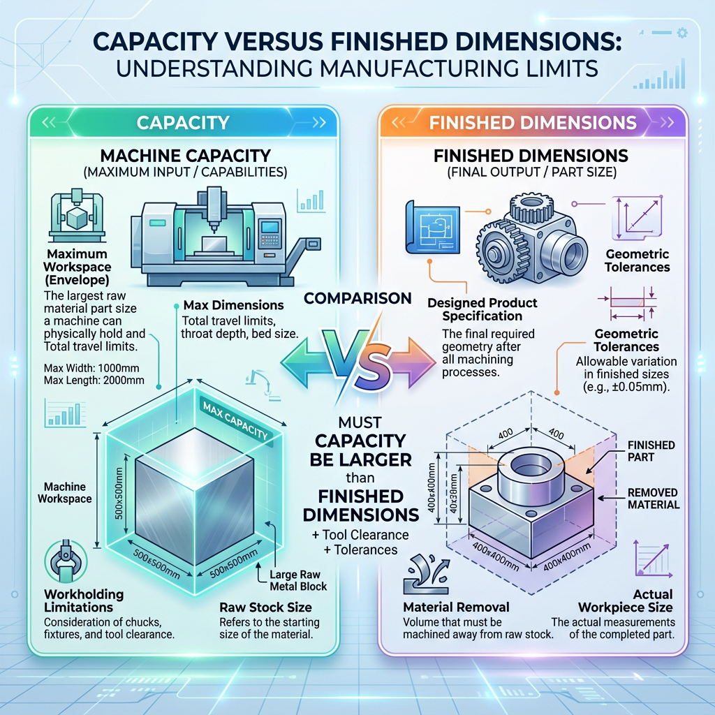 Capacity Versus Finished Dimensions