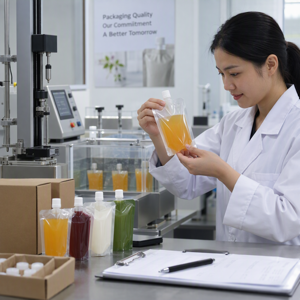 Laboratory validation of a filled beverage spout pouch